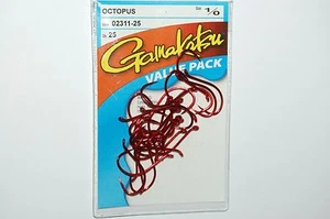 gamakatsu octopus hook size 1/0 red 25 per value pack 02311-25 versatile hooks - Picture 1 of 2