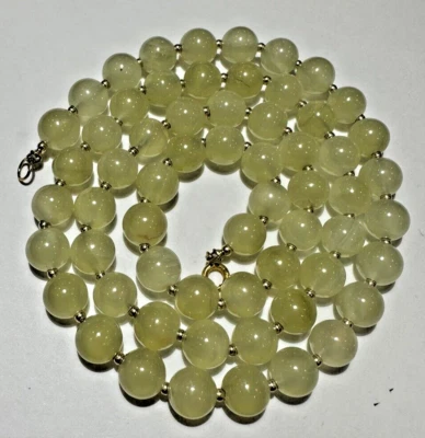 Collar vintage delicado tallado verde amarillo cuentas de turmalina broche oro 12K DE11 Foto 1 de 4