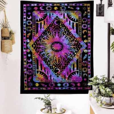 Tapeçaria padrão mandala tarô decoração para casa parede cabeceira fundo cobertor - Imagem 1 de 4