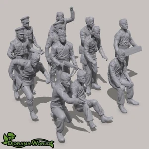 Set de tripulación de tanque alemán Segunda Guerra Mundial - 12 figuras de resina modelismo - elegir escala - Imagen 1 de 7