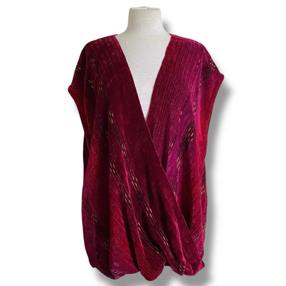 Top drapeado vintage Cynthia Krause Weavers para mujer OS fibra de chenilla arte para usar Foto 1 de 4