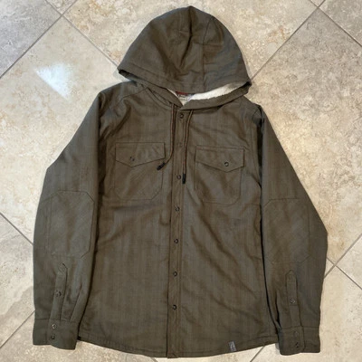 LL Bean Katahdin Performance Flannel Shirt Men's Small Green Jacket Fleece Lined - Image 1 of 4