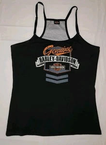 Harley Davidson Tank Top Damen S/M Panama City Beach gefüttert Träger schwarz 2015 - Bild 1 von 23