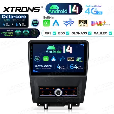 2K 10,1" Für Ford Mustang Autoradio Android 14 4G+64GB 8-Kern CarPlay Gyroskop - Bild 1 von 4