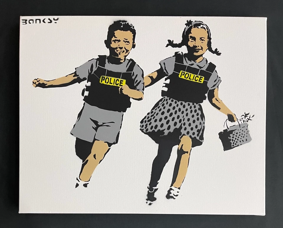 Pintura Banksy Rara Grande Dismaland 2015 con papeleo Foto 1 de 4