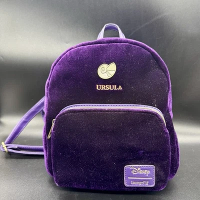 Disney Loungefly Villians Урсула фиолетовый бархат мини рюкзак сумочка Disney парков - Изображение 1 из 4