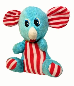 SELTEN Vintage Elefant Plüschtier Stofftier Blaubeere Süßigkeiten gestreift Puppe Spielzeug 12 Zoll - Bild 1 von 8