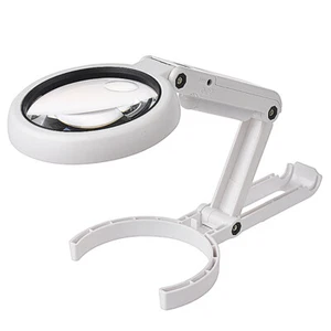 5X 11X Magnifying Glass Dual Use Table Lamp Non-Slip Hand Held 8 LED Magnifier - Picture 1 of 6