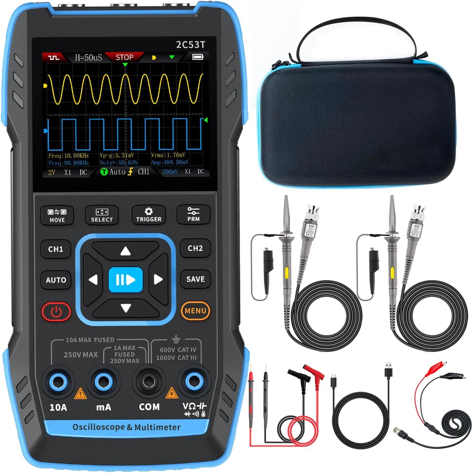 Digital Oscilloscope Dual Channel 250MS/s Sampling Rate Multimeter DDS Generator - Image 1 of 4