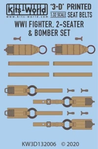KW3D132006 Kits-World 3D Calcomanías 1:32 WWI Fighter Set - Juego de 2 plazas y bombarderos - Imagen 1 de 2