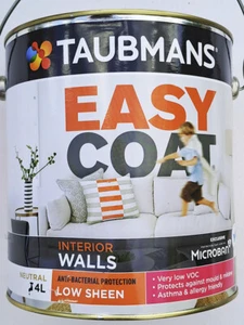 Taubmans Easy Coat Interior Walls Low Sheen Anti-Bacterial Neutral 4L - Picture 1 of 3