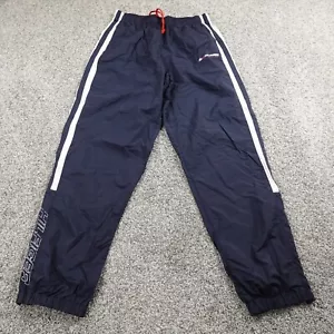 VTG Tommy Hilfiger Pants Mens L Blue Drawstring Track Windbreaker Jogger Gym Y2K - Picture 1 of 14