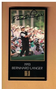 Bernhard Langer AUTOGRAPHED THE MASTERS COLLECTION CHAMPIONS CARD SIGNED 1993 - Picture 1 of 1