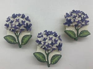 Lila Blumen Knopf Abdeckungen 3er Set (t) - Bild 1 von 4