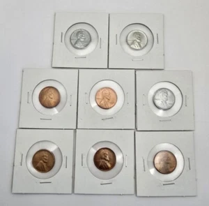 Grupo de 8 brillantes centavos de trigo sin circular años 40 ¡BONITOS! - Imagen 1 de 8