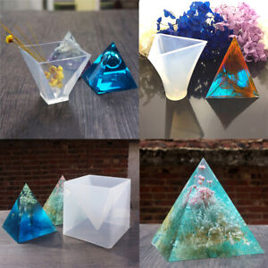 3 Sizes Pyramid Shape Silicone Mold Resin Casting Jewelry Making Craft Mould
