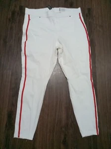 Hue White Leggings Jeans Red Racer Stripe Women's Plus Size 3x Stretch NWT - Picture 1 of 11