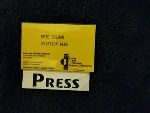 CA2 Lunar And Planetary Press Pass Pete Bulban Bureau Chief Aviation Week - Bild 1 von 2