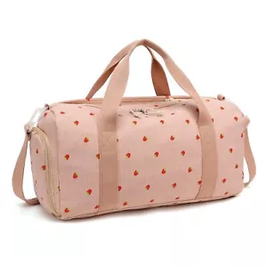 Duffle Bag Girls Women Gym Dance Bag Small Weekender Shoes Wet Pocket - Picture 1 of 8