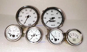 Smiths Replica kit-Elec Temp Oil Fuel volt + Speedo 0-120KMH + 0-80 RPM 100MM WC - Picture 1 of 3