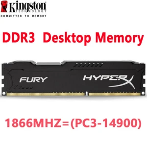 KINGSTON HyperX FURY DDR3 4GB 1866 MHz PC3-14900 Desktop RAM Memory DIMM 1x 4GB - Picture 1 of 11