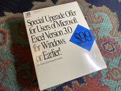 Microsoft Excel 3.0 or Earlier for Windows Upgrade 1992 VNTG New OPEN SEAL - Image 1 of 4