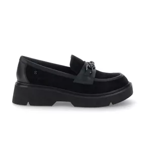 Stonefly 221626-000 Tessa 4 Velour Nero Mocassino slip on Donna AI25 - Imagen 1 de 5