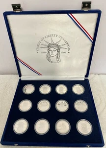 Statue Of Liberty Sterling Silver 12 Medal Set, Low 20,000 Mint, Frank Gasparro - Picture 1 of 9