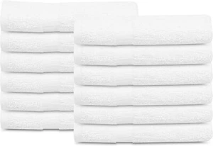White Cotton Blend Bath Towels 20x40 Soft Durable for Hotel Gym Spa Salon School - Picture 1 of 45