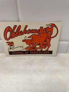 Calcomanía Angelus de colección - Escuela de Agricultura Oklahoma A&M - Imagen 1 de 7