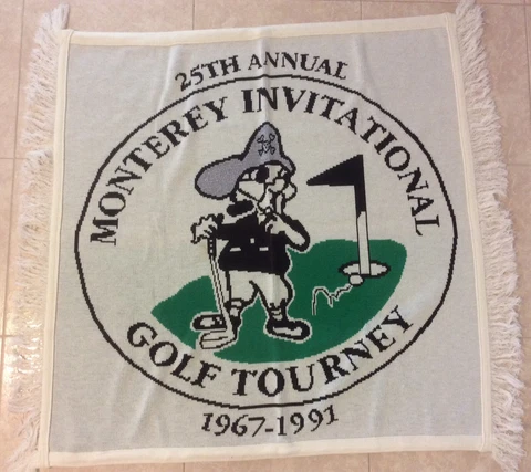 Monterey Invitational Golf Tournament VTG 1991 Throw Blanket Logo Knits 45x42 Cover