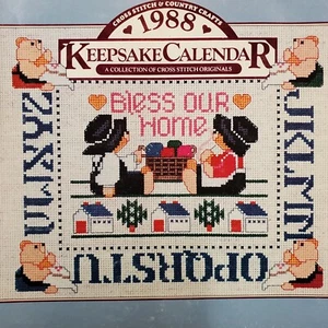 Cross Stitch & Country Crafts Andenken Kalender 1988 unbenutzt saisonale Feiertage - Bild 1 von 16