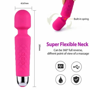 20 Speed Handheld Massager Wand Vibrating Massage Full Body Therapy Motor New - Picture 1 of 16