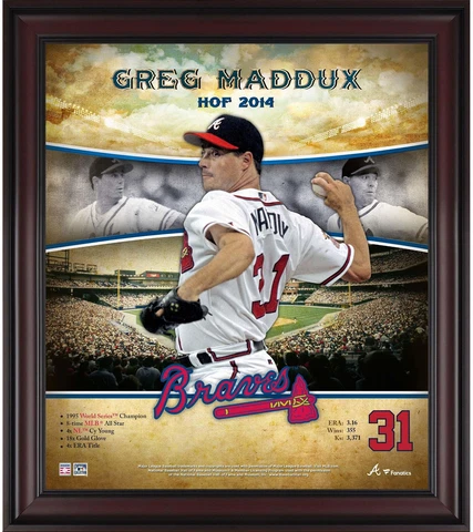 Greg Maddux Atlanta Braves Framed 15" x 17" Hall of Fame Career Profile Cover