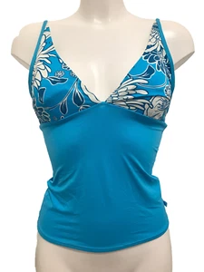 Wahine Turquoise Tankini Top UK 12 Triangle light foam removable padded cups - Picture 1 of 7