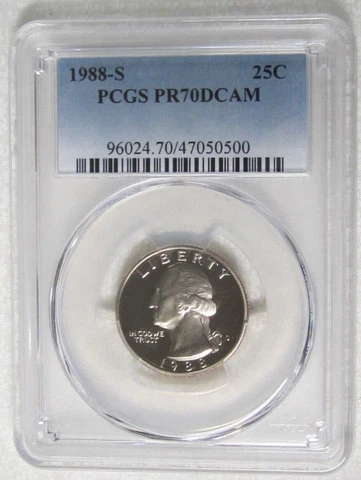1988 S Proof Washington Quarter - PCGS PR 70 DCAM Deep Cameo (0500) Guide $36 Cover