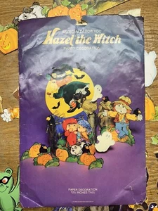 Vintage Halloween Hazel The Witch Centerpiece Cardboard Party Decoration - Bild 1 von 20