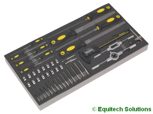 Sealey (Siegen) S01132 Tool Chest Tray Tap Die File & Digital Caliper Set 48-Pc - Image 1 of 4