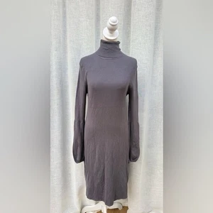 Vertigo Paris Púrpura Gris Manga Larga Cuello Tortuga Suéter Vestido - Imagen 1 de 8