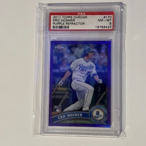 2011 Topps Chrome - Eric Hosmer #170 Purple Refractor /499 Rookie PSA 8 - Picture 1 of 2