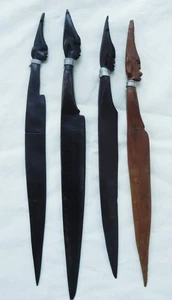 Lote de cuatro ébano de madera tallados a mano? Abrecartas - Imagen 1 de 1