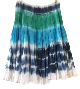 Soft Surroundings Sz PL Full Skirt Tie-dye MIDI 100% Cotton Boho Loose Laganlook - Picture 1 of 10