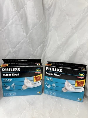 2-Philips Indoor Flood 50-Watt MR16 120-Volt Light Bulb, GU10 Base 6 Pack Gh - Image 1 of 4