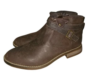 Clarks Women's Size 7.5 M Camzin Dime Ankle Boots Dark Brown Leather NWB - Picture 1 of 9