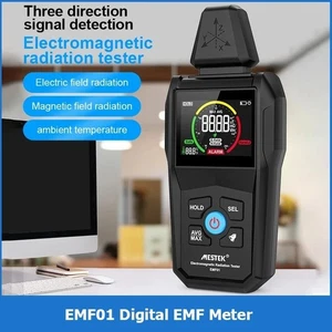 Digital EMF Meter LCD Temperature Electromagnetic Field Radiation Detector UK - Picture 1 of 7