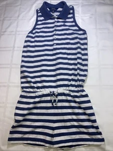 Polo Ralph Lauren Romper Girls Size 16 (XL) Collared, Striped, Romper - Picture 1 of 19