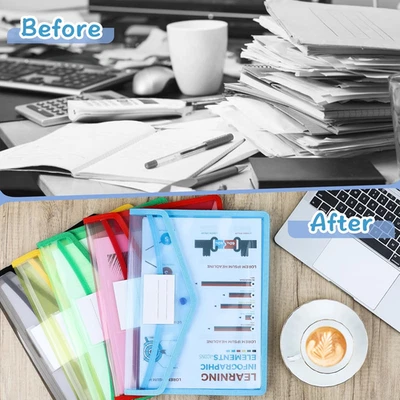 Plastic File Folders, 5 Pack A4 Poly Envelope Expanding File Wallet Document ... - Image 1 of 4