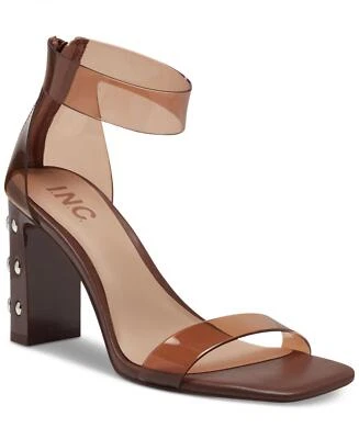 I.N.C. Tacones International Concepts imitación cuero tachonado correa al tobillo marrón 9,5 M Foto 1 de 4