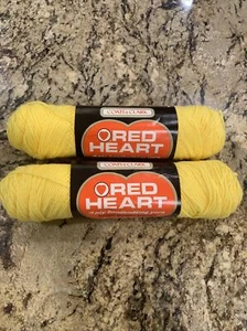 Vintage Coats and Clark Red Heart Yellow Yarn 2 Pack Virgin Orlon Acrylic Fiber - Picture 1 of 7