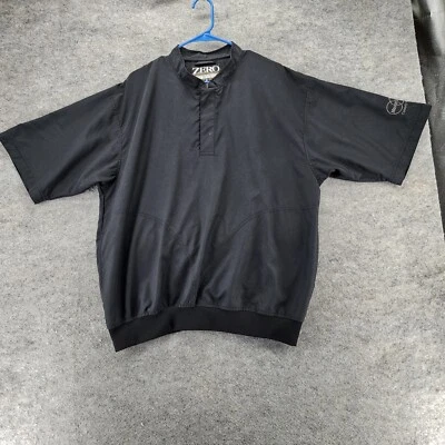 Zero Restriction Pullover Mens Large Short Sleeve Black Windbreaker - Image 1 of 4
